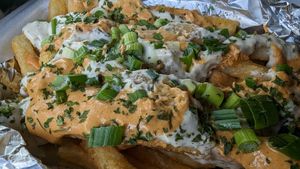 Loaded fries, amazing at KraVegan in Jacksonville