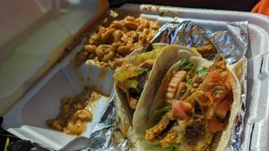 Taco combo with Mac and cheese at KraVegan in Jacksonville