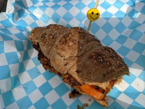 Ham and cheese on croissant at Plant Joy in Charlotte