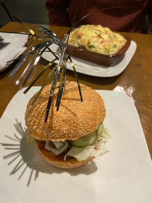 Chili burger: very spicy  at Vegan Food Bar in Almere