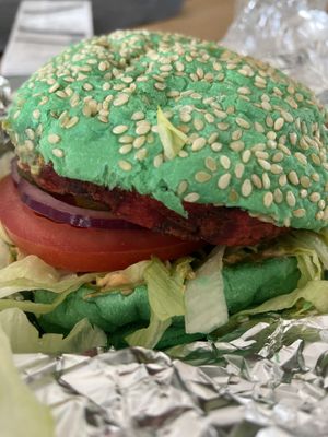 Beetroot burger: quite good  at Vegan Food Bar in Almere