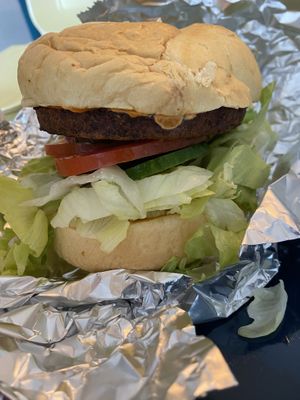 Vegan burger:  basic, but quite good (although slightly sweet). The other meaty burgers are nicer.  at Vegan Food Bar in Almere