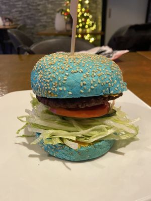 Blue butcher burger: my fave  at Vegan Food Bar in Almere