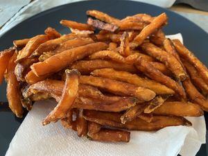 Sweet potato fries: tasty  at Vegan Food Bar in Almere