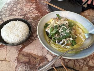 Fragrant Yellow Curry and Jasmine Rice  at Bang Bang Noosa in Noosa Heads