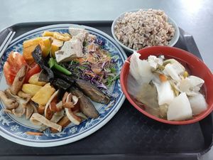 The soup has so many vegetables. at Qian Ye Vegetarian in Kaohsiung