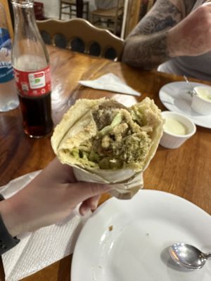 Falafel pita  at L&L Shawarma in Puerto Ayora
