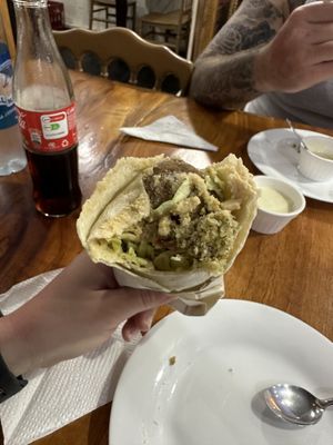 Falafel pita  at L&L Shawarma in Puerto Ayora