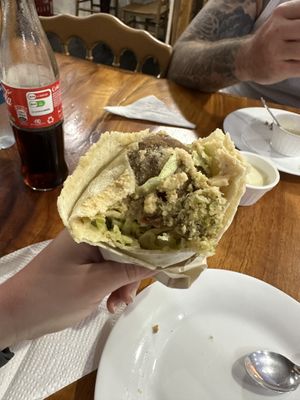 Falafel pita  at L&L Shawarma in Puerto Ayora