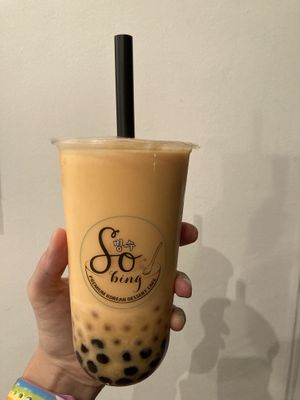 Boba tea papaya and coconut  at So Bing - Shlomo Ibn Gabirol in Tel Aviv