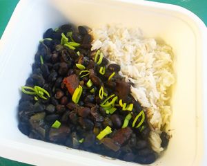 Daily menu: Tolusian black beans with rice at La Línea Verde in La Linea De La Concepcion
