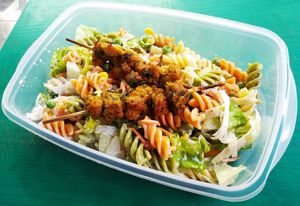 Potato salad with mayo and soy pinchitos.jpg at La Línea Verde in La Linea De La Concepcion