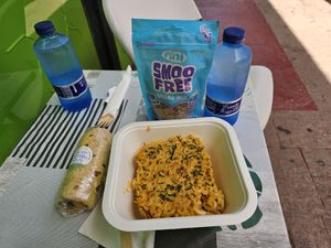 Tofu bacon wrap and Mac & Cheeze!!! at La Línea Verde in La Linea De La Concepcion