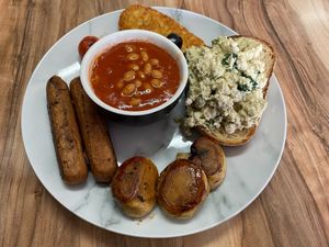 Big vegan breakky  at Start Cafe Bakery Hill in Ballarat
