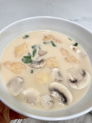 Coconut soup at Thai Elephant Express in San Jose