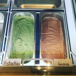 Pistachio and Guava frozen dessert at Coco Lov in Tampa