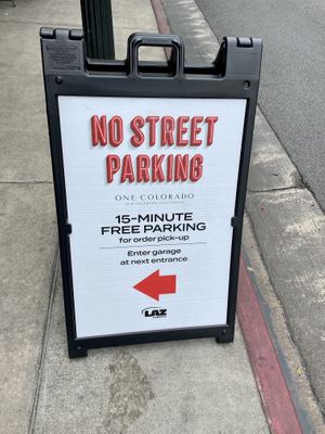 Free 15 pick-up parking in the lot right after them at Naughty Vegan Panda in Pasadena