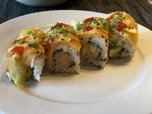 Charmander Roll #Veganuary at Naughty Vegan Panda in Pasadena