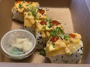 Charmander Roll #Veganuary at Naughty Vegan Panda in Pasadena