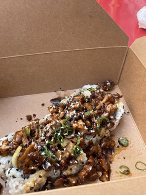 Surf and turf roll  at Naughty Vegan Panda in Pasadena