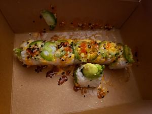 Sushi rolls at Naughty Vegan Panda in Pasadena