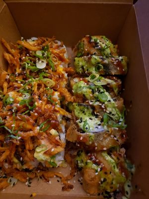 Sushi rolls at Naughty Vegan Panda in Pasadena