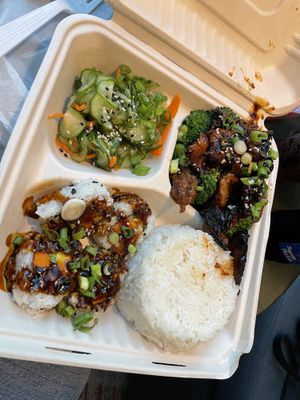 Spicy Korean Beef with sweet potato roll  at Naughty Vegan Panda in Pasadena