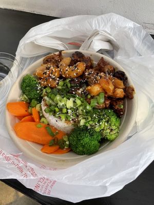 Surf & Turf bowl  at Naughty Vegan Panda in Pasadena