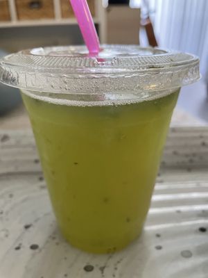 Mint Chia Pineapple agua fresca  at Naughty Vegan Panda in Pasadena