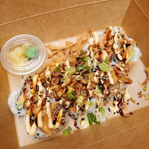 Crunch roll at Naughty Vegan Panda in Pasadena