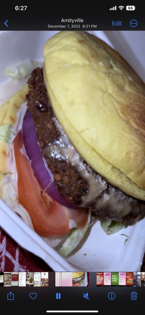 Falafel burger !  #Veganuary at Taheni in Lindenhurst