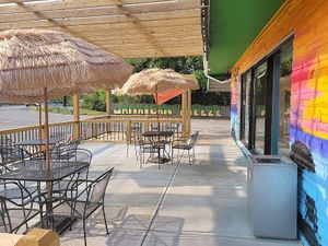 Outside summer at Jamaican Breeze Sports Bar & Grill in Indianapolis