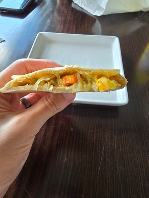 Jamaican vegan patties. Very tasty! make sure to order the vegan patties.  at Jamaican Breeze Sports Bar & Grill in Indianapolis