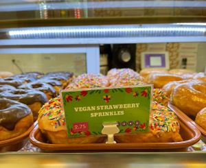 strawberry sprinkle donut   at Barrio Donas in San Diego