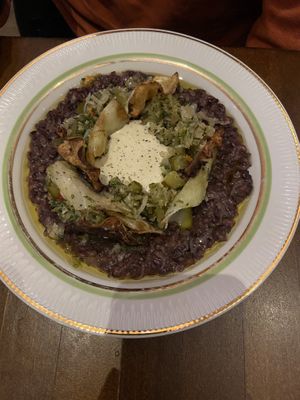 dish with black rice  at Peaches Gastro Girls in Warsaw