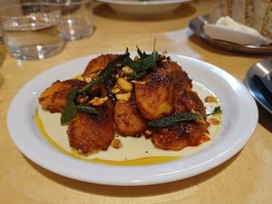 Pumpkin dumplings at Peaches Gastro Girls in Warsaw