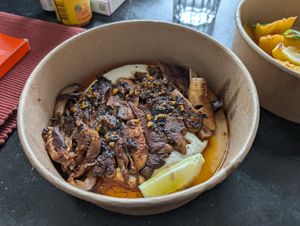 Mushroom skewers at Peaches Gastro Girls in Warsaw