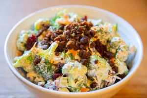 Smoky Broccoli Ranch Salad at New World Kitchen in Des Moines