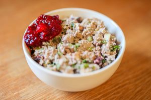 Cranberry Walnut Chickpea Salad at New World Kitchen in Des Moines