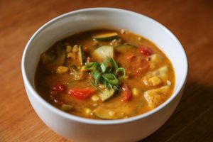 Summer Veggie Soup at New World Kitchen in Des Moines