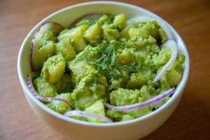 Dill Pickle Potato Salad at New World Kitchen in Des Moines