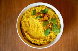 Golden Beet Hummus at New World Kitchen in Des Moines