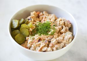 Dill Pickle Chickpea Salad at New World Kitchen in Des Moines