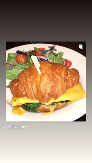 Vegan Croissants w tofu omelette  at The Organic Grill in New York City