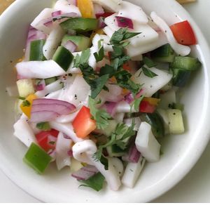 Valentine’s Day intermezzo : coconut ceviche  at The Organic Grill in New York City