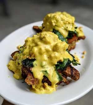 Brunch : Benny & Florentine  dish  at The Organic Grill in New York City