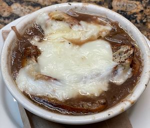French Onion Soup  at The Organic Grill in New York City