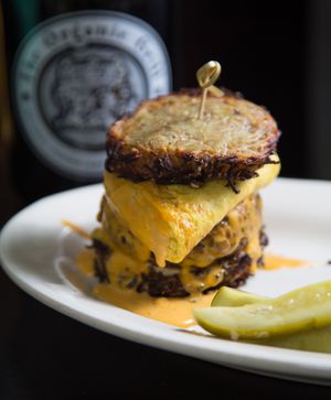 Hash brown  Omelette Burger   at The Organic Grill in New York City