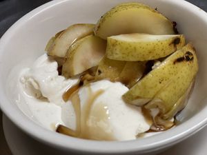 Grilled Pears w Vanilla Ice Cream  at The Organic Grill in New York City
