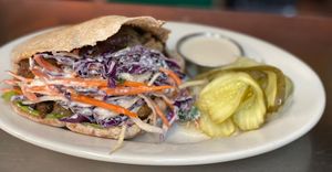 Shawarma Pita at The Organic Grill in New York City